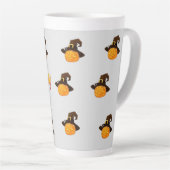 Halloween theme: Ghosts and pumpkin カフェラテマグ (右アングル)