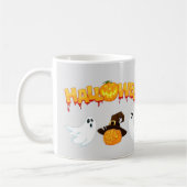 Halloween theme: Ghosts and pumpkin コーヒーマグカップ (左)