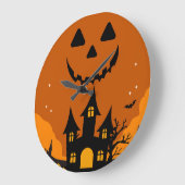 Halloween Themed Baby Shower gift ラージ壁時計 (傾斜)