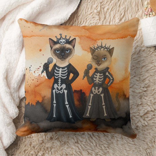 Halloween themed for Siamese Cat Lovers クッション (ブランケット)
