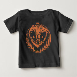 halloween-themed scary pumpkin design ベビーTシャツ