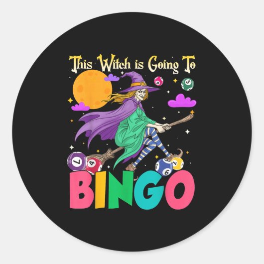 Halloween This Witch Is Going To Bingo ラウンドシール (正面)
