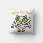 Halloween Throw Pillow Owl Mummy クッション (正面)