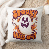 Halloween Throw Pillow – Spooky Vibes Only Ghost  クッション (ブランケット)