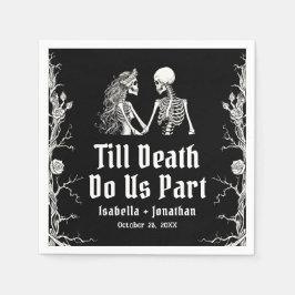 Halloween Till Death Do Us Part Skeletons Wedding スタンダードカクテルナプキン