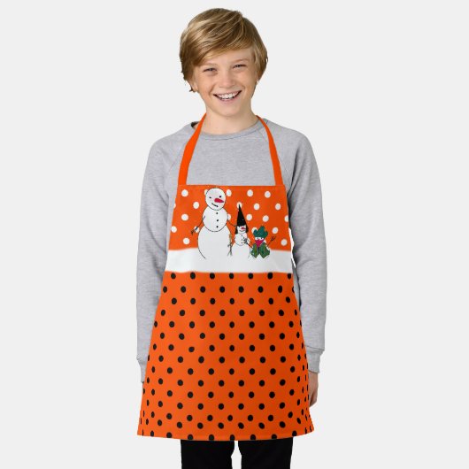 Halloween Time for Snowmen エプロン (着用した状態)