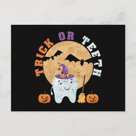 Halloween tooth hat dentist dental assistant trick ポストカード (正面)