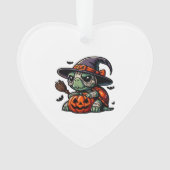 Halloween Tortoise Turtle Witch Hat Costume Spooky オーナメント (正面)