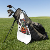 Halloween Tortoise Turtle Witch Hat Costume Spooky ゴルフタオル (グリーン)