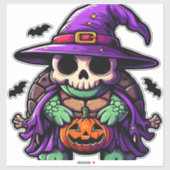 Halloween Tortoise Turtle Witch Hat Costume Spooky シール (シート)