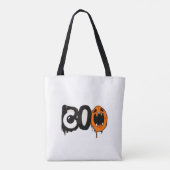 Halloween Tote Bag – Minimal “BOO” Spooky Design トートバッグ (裏面)