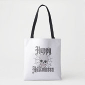 Halloween Tote Bag | Skull & Spiderweb トートバッグ (正面)