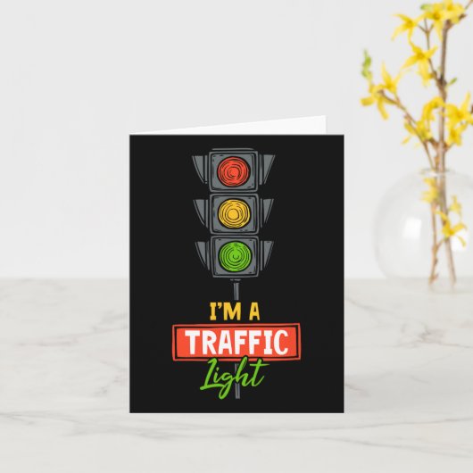Halloween Traffic Light I'm A Traffic Light  カード (黄色い花)