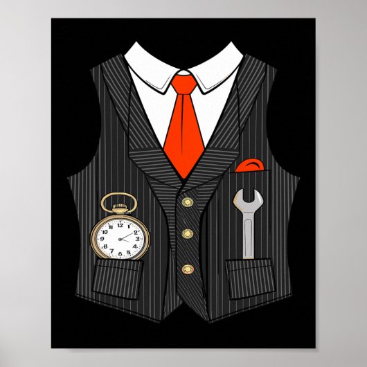 Halloween Train Conductor Costume For Kids Men Wom ポスター (正面)