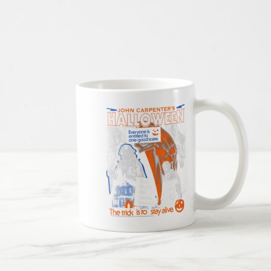 Halloween Trick Is To Stay Alive Collage Retro Hor コーヒーマグカップ (右)