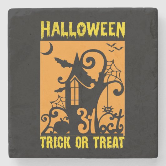 Halloween Trick Or Treat Birthday ストーンコースター (正面)