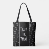 Halloween trick or treat black and white トートバッグ (裏面)