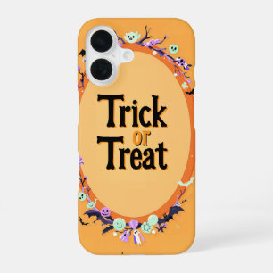Halloween Trick or Treat Candy Design iPhone 16ケース