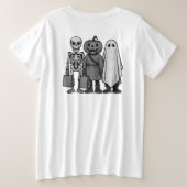 Halloween Trick or Treat Crew プラスサイズTシャツ (デザイン裏面)