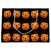 Halloween Trick or Treat Pumpkins ラージペーパーバッグ (正面)