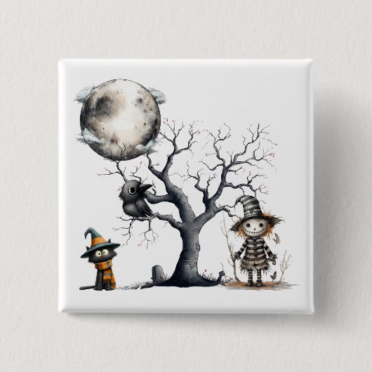 Halloween Trick or Treat with Fun Characters  缶バッジ (正面)