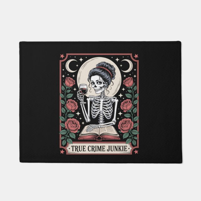 Halloween True Crime Junkie Tarot Card ドアマット (正面)
