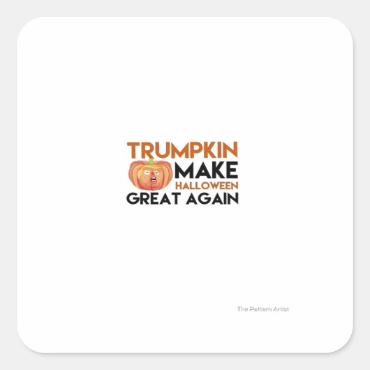 Halloween Trumpkin Funny – Classic Maga Costume De スクエアシール (正面)