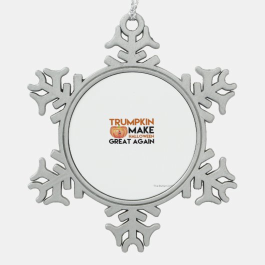 Halloween Trumpkin Funny – Classic Maga Costume De スノーフレークピューターオーナメント (正面)
