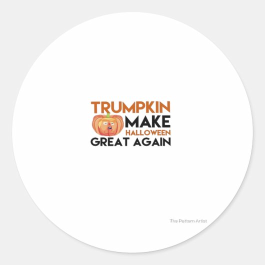 Halloween Trumpkin Funny – Classic Maga Costume De ラウンドシール (正面)