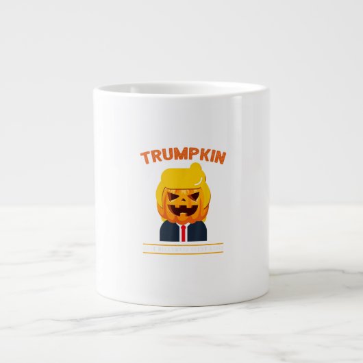 Halloween Trumpkin Funny Pumpkin Halloween ジャンボコーヒーマグカップ (正面)