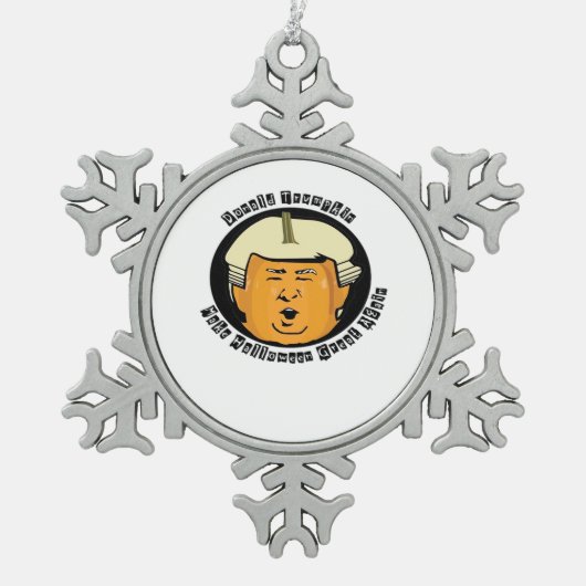 Halloween Trumpkin Pumpkin Classic スノーフレークピューターオーナメント (正面)