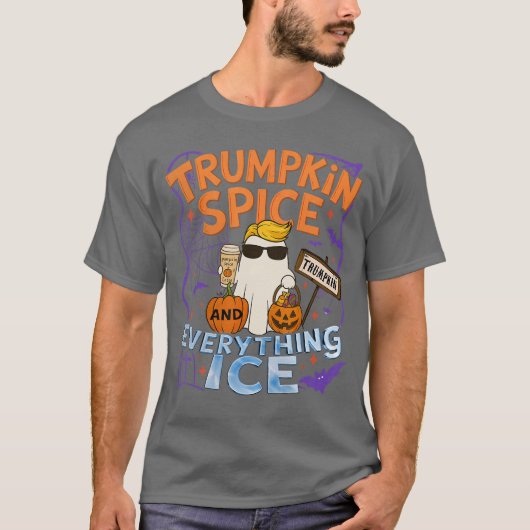 Halloween Trumpkin Spice and Everything Ice Pumpki Tシャツ (正面)