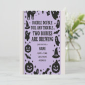 Halloween Twin Baby Shower Invitation 招待状 (スタンド正面)