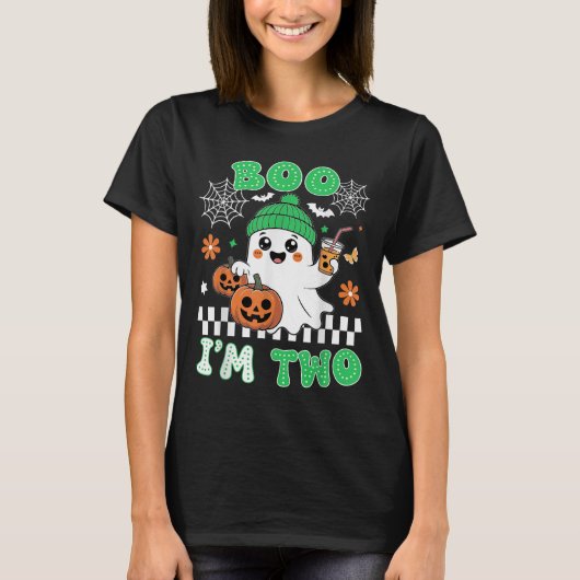 Halloween Two Birthday Boo Im Two Groovy Birthday Tシャツ (正面)