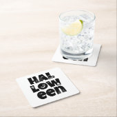 Halloween Typography スクエアペーパーコースター (インサイチュ)