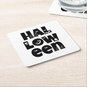 Halloween Typography スクエアペーパーコースター (アングル)