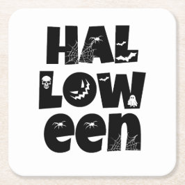 Halloween Typography スクエアペーパーコースター