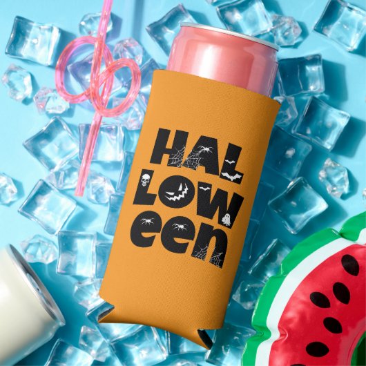 Halloween Typography スリム缶クーラー (インサイチュ 夏)