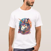 Halloween Unicorn Witch Bats Tシャツ (正面)