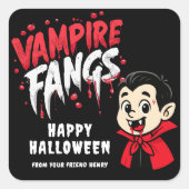 Halloween Vampire Fangs スクエアシール (正面)