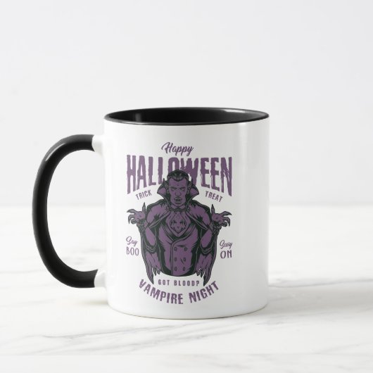 Halloween Vampire Night Mug – Gothic Spooky マグカップ (左)
