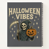 Halloween Vibes Reaper - Gray Spiral Notebook ノートブック (裏面)