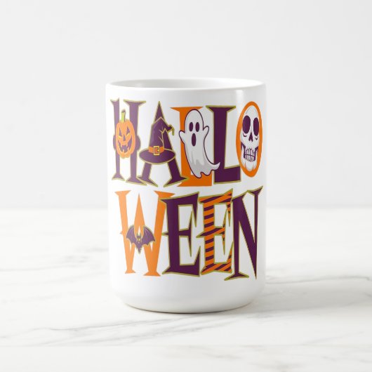 Halloween vibrant colorful コーヒーマグカップ (中央)