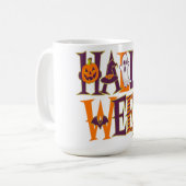 Halloween vibrant colorful コーヒーマグカップ (正面左)