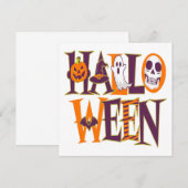 Halloween vibrant colorful 招待状 (正面/裏面)