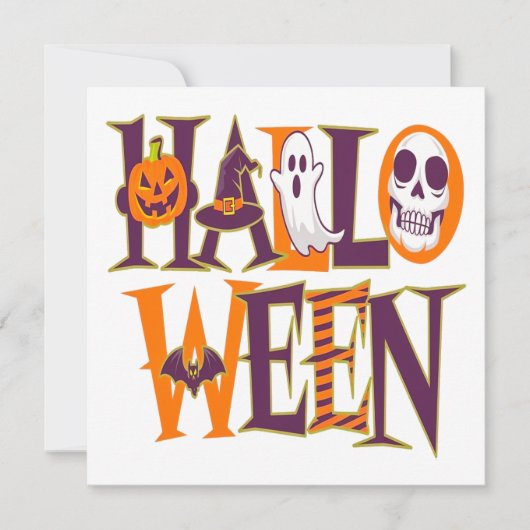 Halloween vibrant colorful 招待状 (正面)