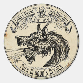 Halloween Vintage Apothecary Dragon's Breath ラウンドシール