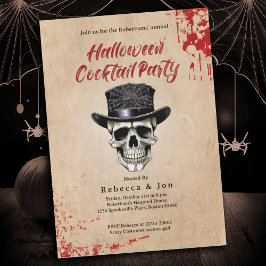 Halloween Vintage Skull Cocktail Party Invitation 招待状