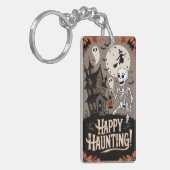 Halloween Vintage squelette et citrouille キーホルダー (正面左)