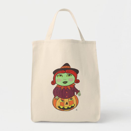 Halloween Vintage Witch Classic Retro Art  トートバッグ (正面)